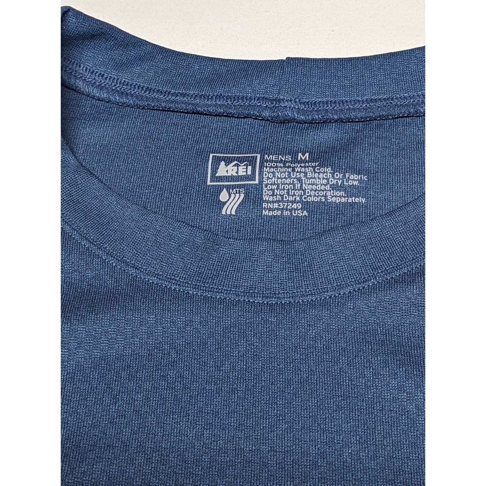 REI Mens Polartec Power Dry Lightweight Base Layer Crew Shirt Orion Blue Medium - Picture 2 of 12